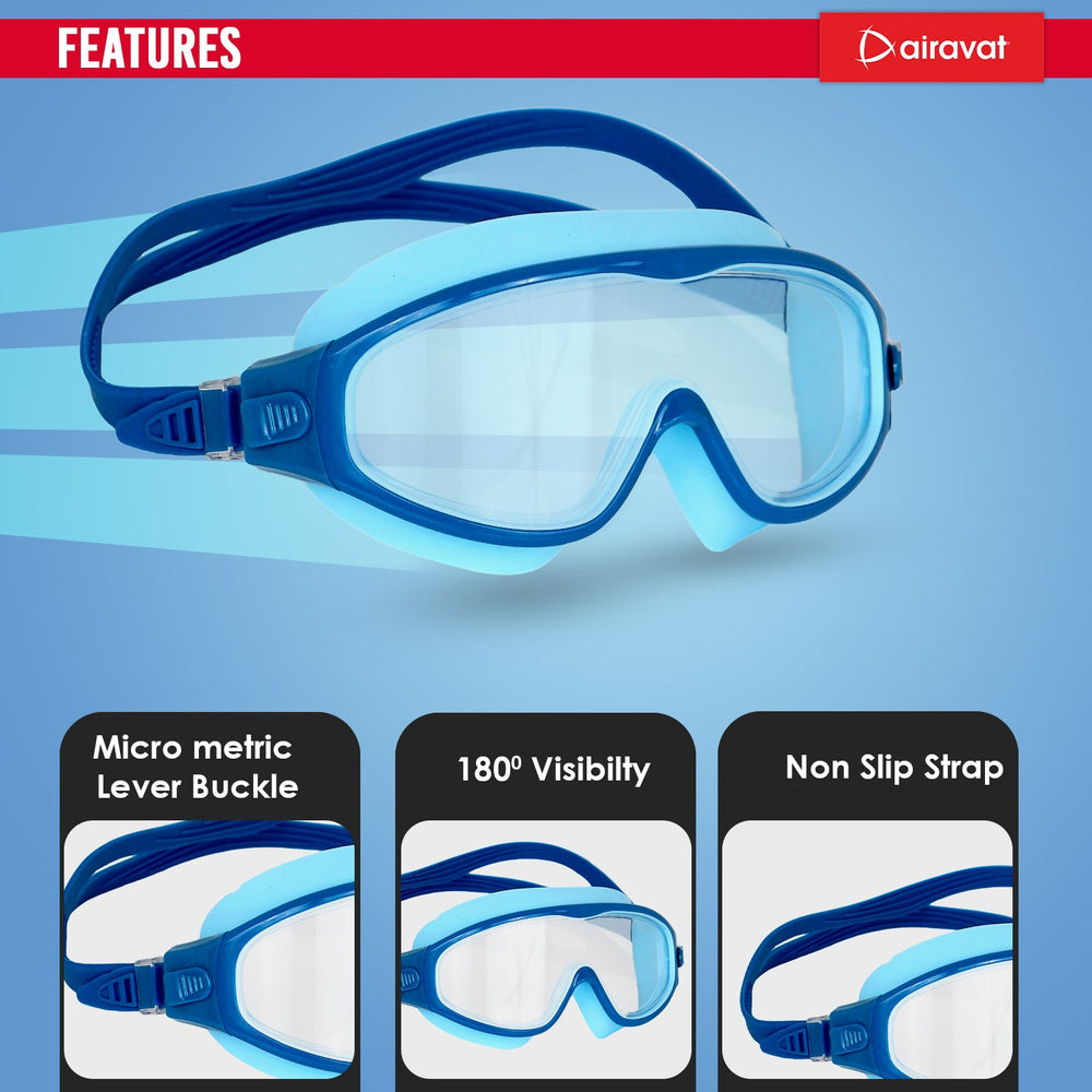 Airavat Macho 1023 Junior Swimming Goggles – Anti-Fog, UV Protection, No-Leak Swim Glasses for Kids & Teens - Best Price online Prokicksports.com