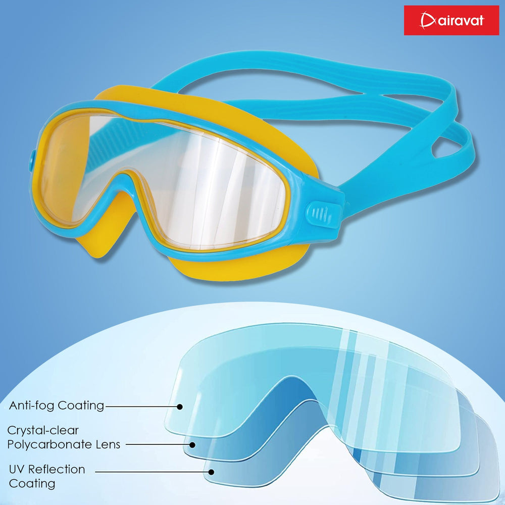 Airavat Macho 1023 Junior Swimming Goggles – Anti-Fog, UV Protection, No-Leak Swim Glasses for Kids & Teens - Best Price online Prokicksports.com