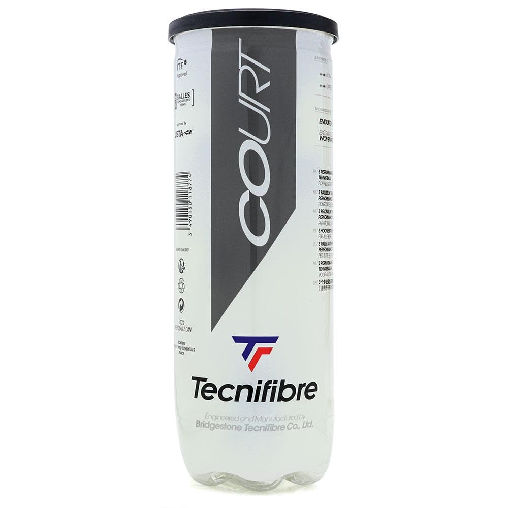 Tecnifibre Court Tennis Balls Can (3 Pressurised Balls) | ITF Approved All-Court Performance - Best Price online Prokicksports.com