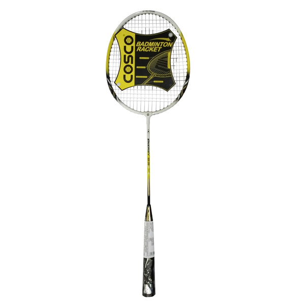 Cosco CB-90 Alloy Steel Strung Badminton Racquet (White/Yellow) | Lightweight Beginner Racquet with Free Head Cover