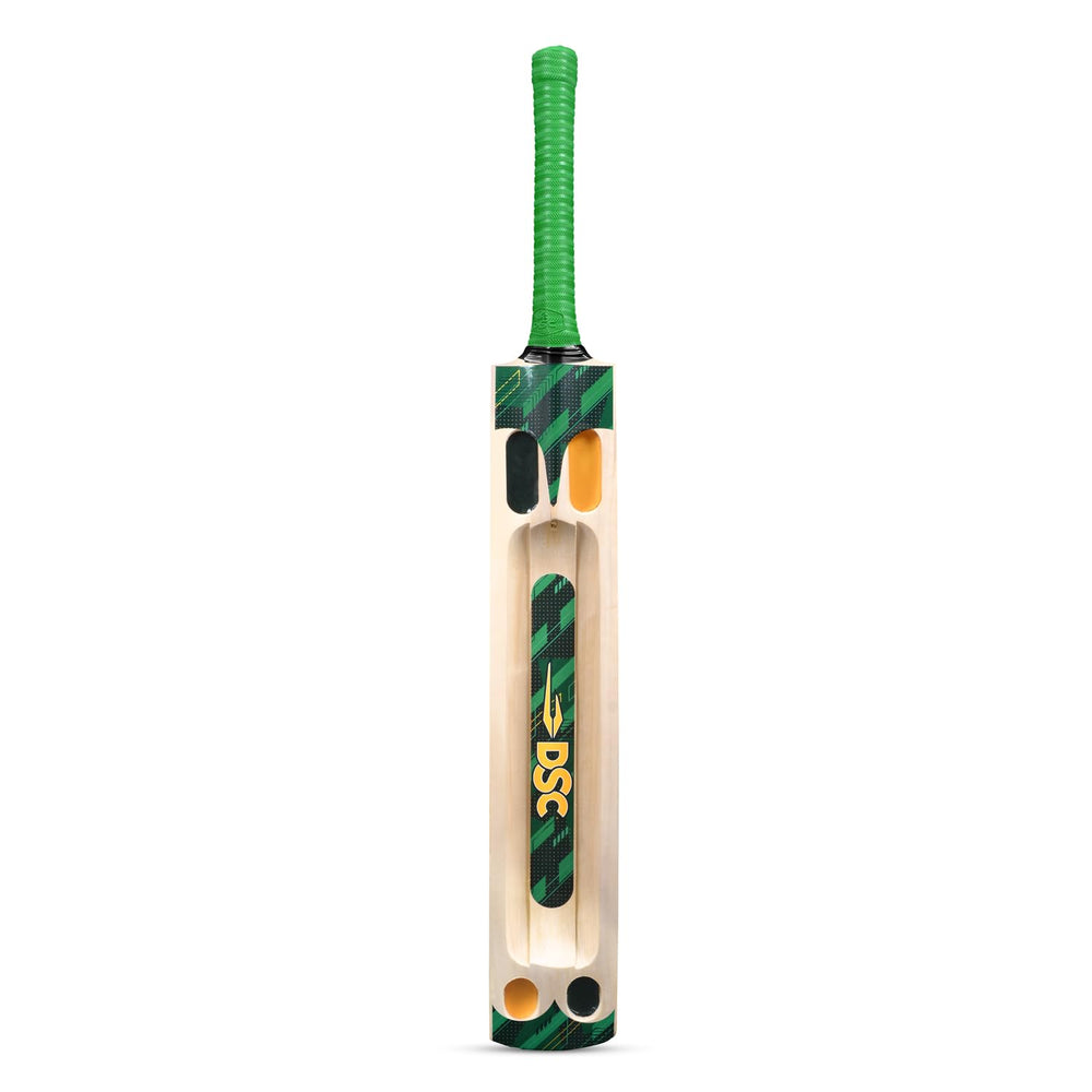 DSC Pentazone Kashmir Willow Tennis Cricket Bat (Short Handle) – Five-Scoop Lightweight Power Bat with Full Cover