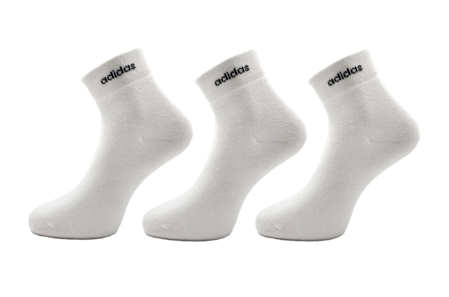 Adidas Cushioned Sportswear Ankle Length Socks - 3 Pairs (Ad-7093, White) | Premium Breathable Cotton Athletic Socks | M | (Classic White)