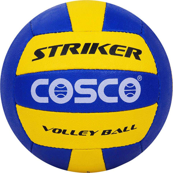 Cosco Striker Volleyball (Size 4, Multicolour) – Hand-Sewn Polyurethane (PU) Synthetic Leather Volleyball with Latex Bladder