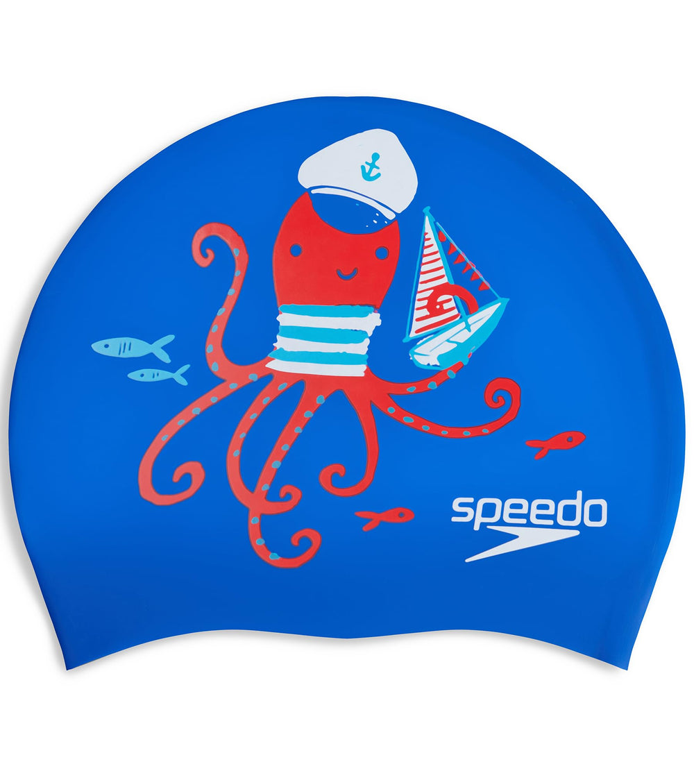 Speedo Unisex Kids Slogan Print Swim Cap for Boys and Girls