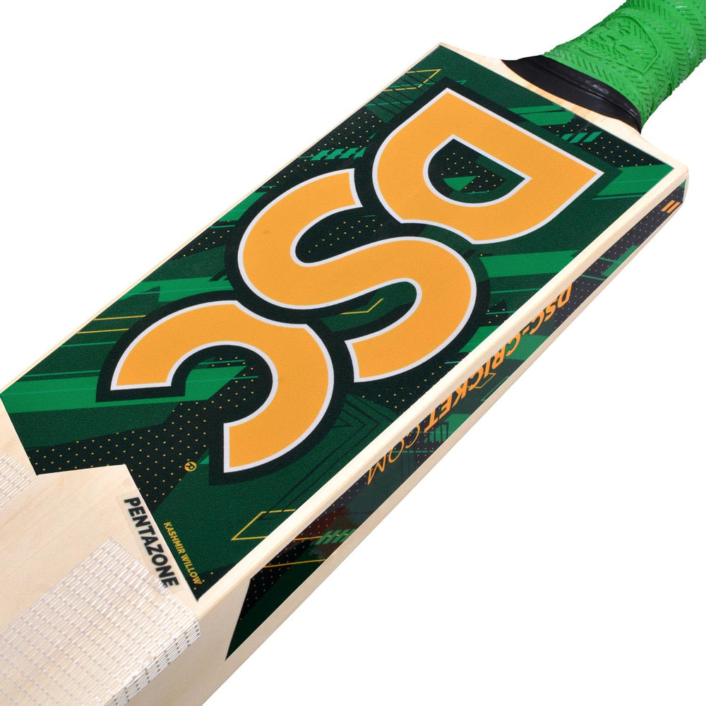 DSC Pentazone Kashmir Willow Tennis Cricket Bat (Short Handle) – Five-Scoop Lightweight Power Bat with Full Cover
