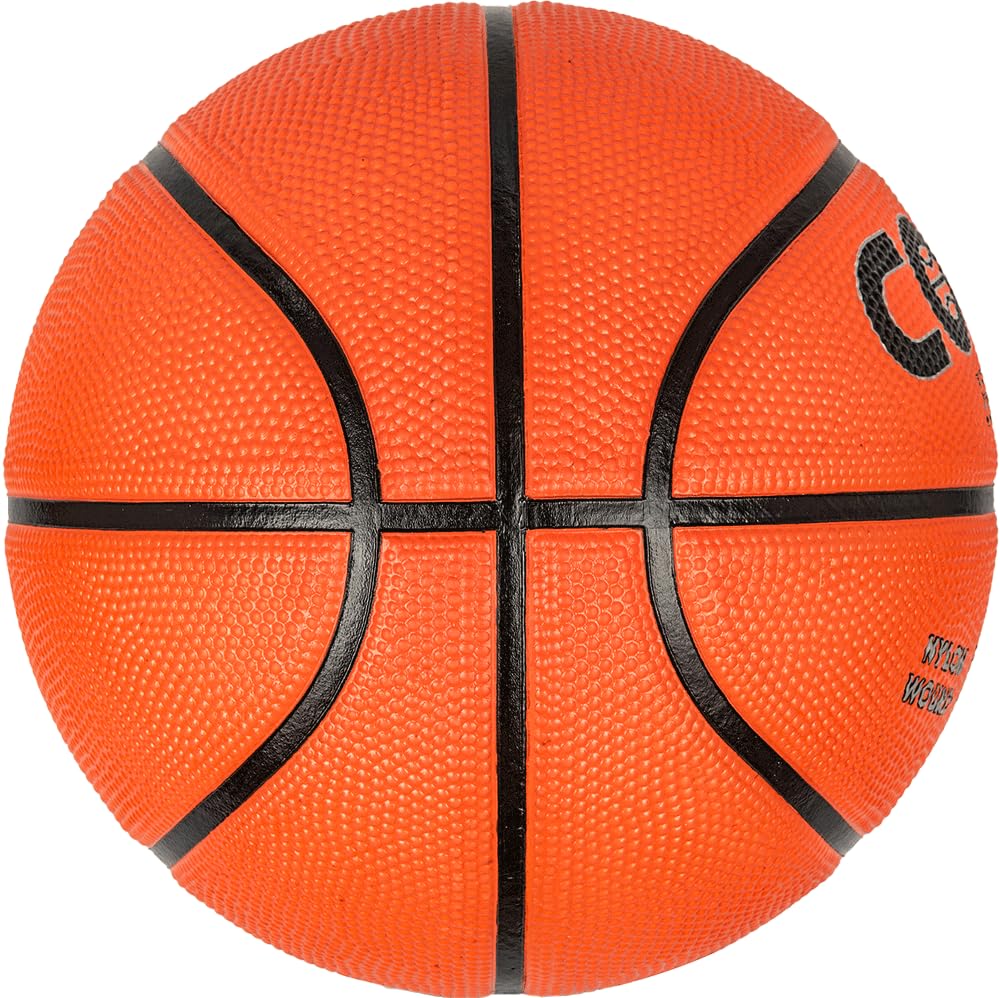Cosco Hi-Grip Rubber Basketball (Size 6, Multicolour) – Nylon-Wound Moulded Basketball with Butyl Bladder