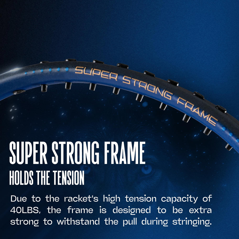 Hundred Predator Pro Strung Badminton Racquet (HBRX-5S073-1) | Aerodynamic Fast-Attacking Racquet with Full Cover