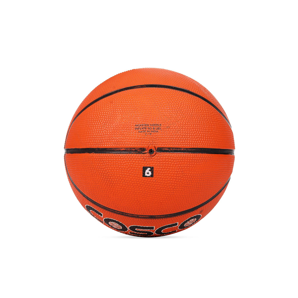 Cosco Basketball Dribble (Size 6, Orange) – All-Weather Rubber Training Basketball with Deep Channel Grip