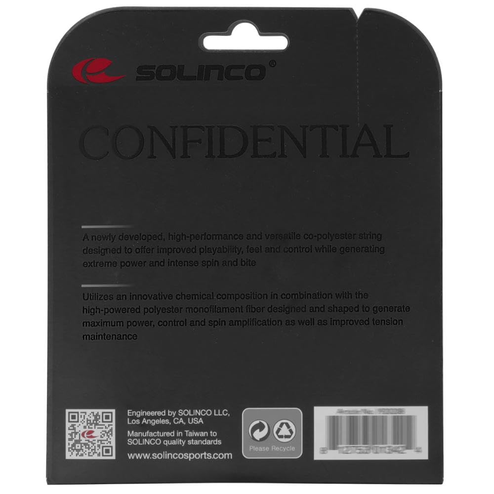 Solinco Confidential Co-Polyester Tennis String Set (16 Gauge / 1.30mm)