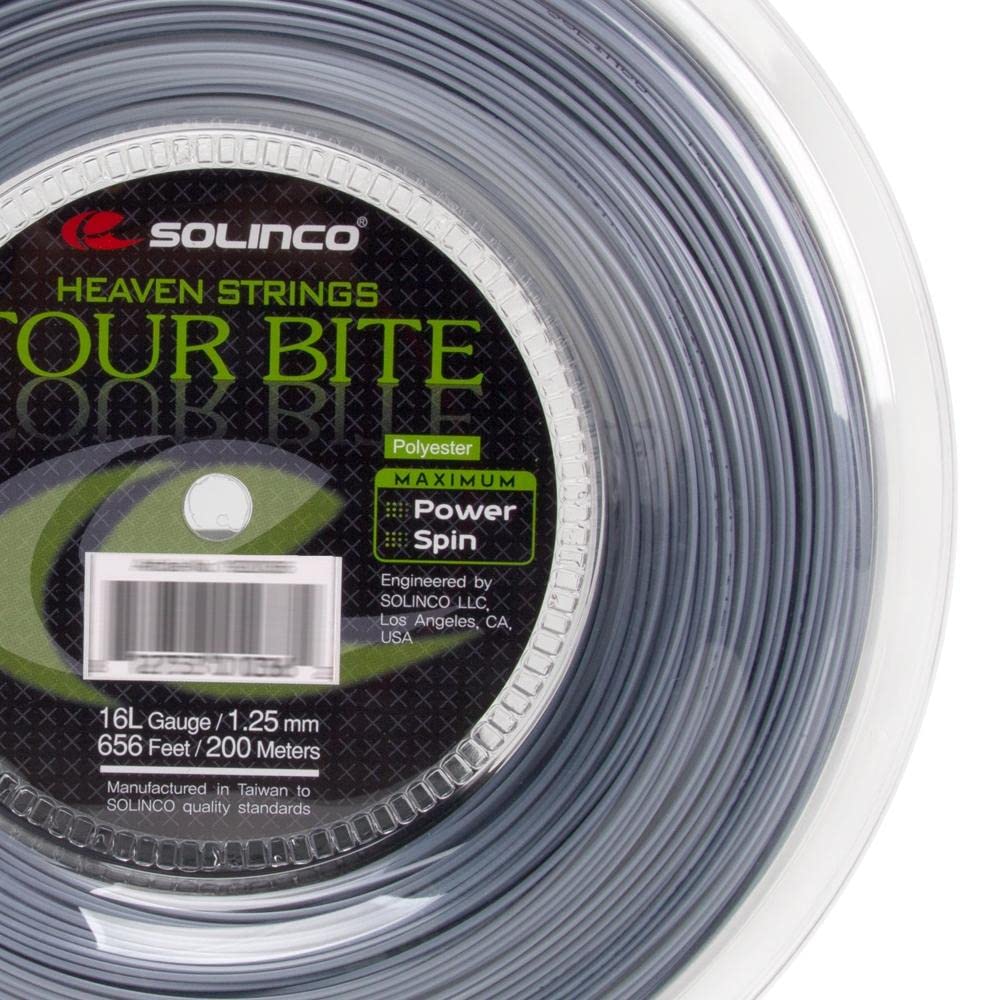 Solinco Tour Bite Tennis String Reel (16L / 1.25mm, Silver)