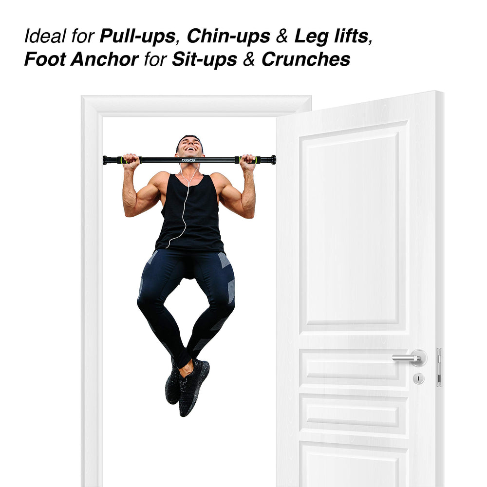 Cosco Wall Mount Tall Door Bar (63–96 cm) – Adjustable Alloy Steel Chin-Up & Pull-Up Bar with Soft Hand Grips
