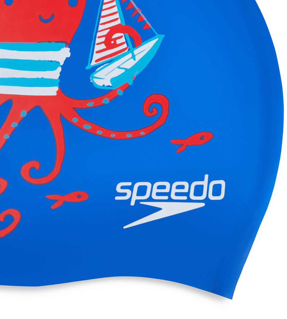 Speedo Unisex Kids Slogan Print Swim Cap for Boys and Girls