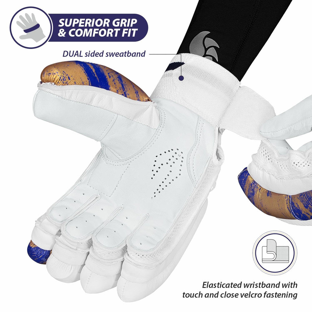 DSC Condor Surge Cricket Batting Gloves Right Hand – Sheep Leather Palm Gloves with Fibre Reinforced Protection