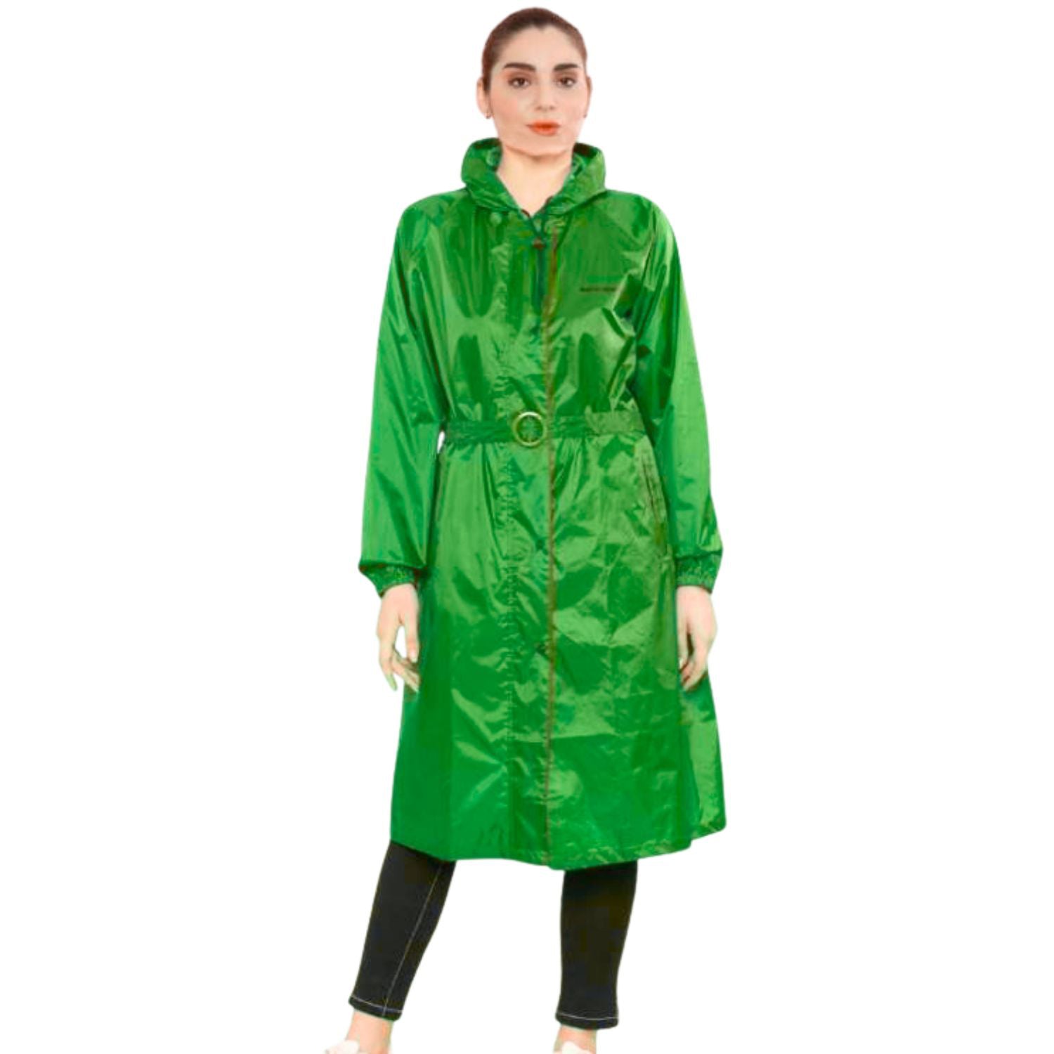Zeel WKL 10 Women’s Full-Length Waterproof Raincoat Knee-to-Calf Hooded Coat with Sealed Seams, Drawstring Waist & Reflective Back Lightweight - Best Price online Prokicksports.com