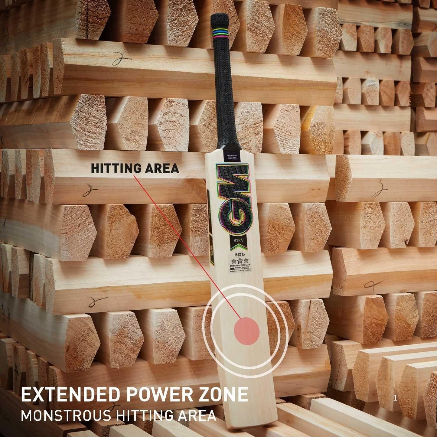 GM Hypa 606 English Willow Cricket Bat – SH Mens | Grade 3 Willow, Powerarc Bow, F4.5 Face Profile, L555 Blade, Hypa Grip | Balanced Power, Massive Edges - Best Price online Prokicksports.com