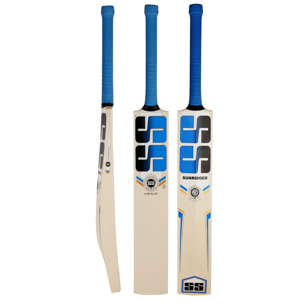 SS Club Vellum Kashmir Willow Cricket Bat – SH | Grade 4 Willow with Concave Thick Edges, Full Profile & Padded Cover | Ideal for Club & Practice Matches - Best Price online Prokicksports.com