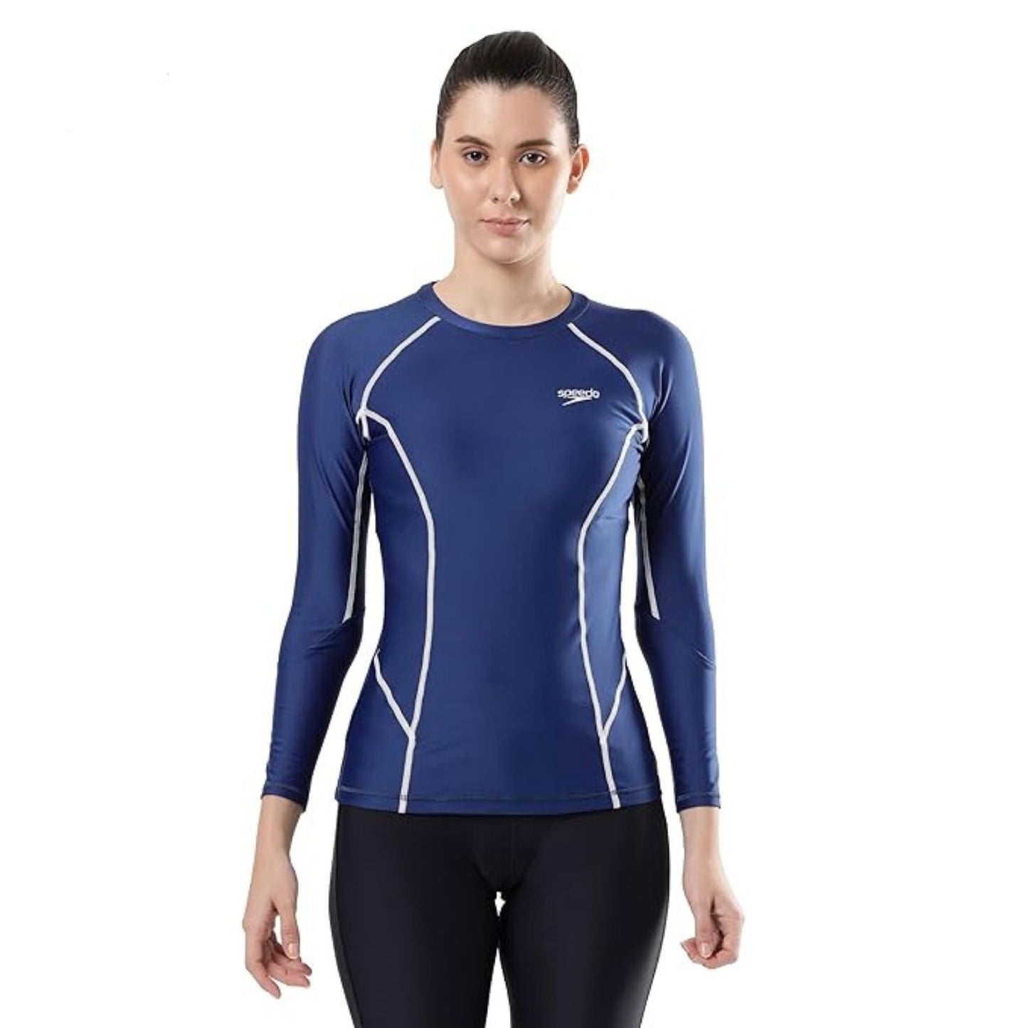Speedo Women’s Long Sleeve Suntop – Solid Design | UPF 40+ UV Protection, Endurance®10 Chlorine-Resistant Fabric & Crew Neck - Best Price online Prokicksports.com