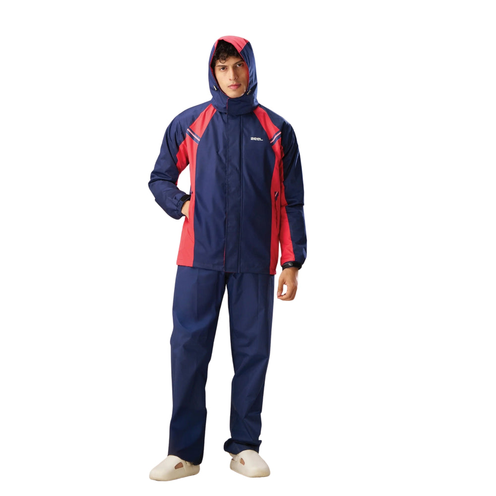 Zeel JS508 Go‑Hike Men’s Waterproof Rain Suit (Jacket + Pant) Breathable, Windproof & PVC-Coated Sealed-Seam Design with Reflective Accent - Best Price online Prokicksports.com