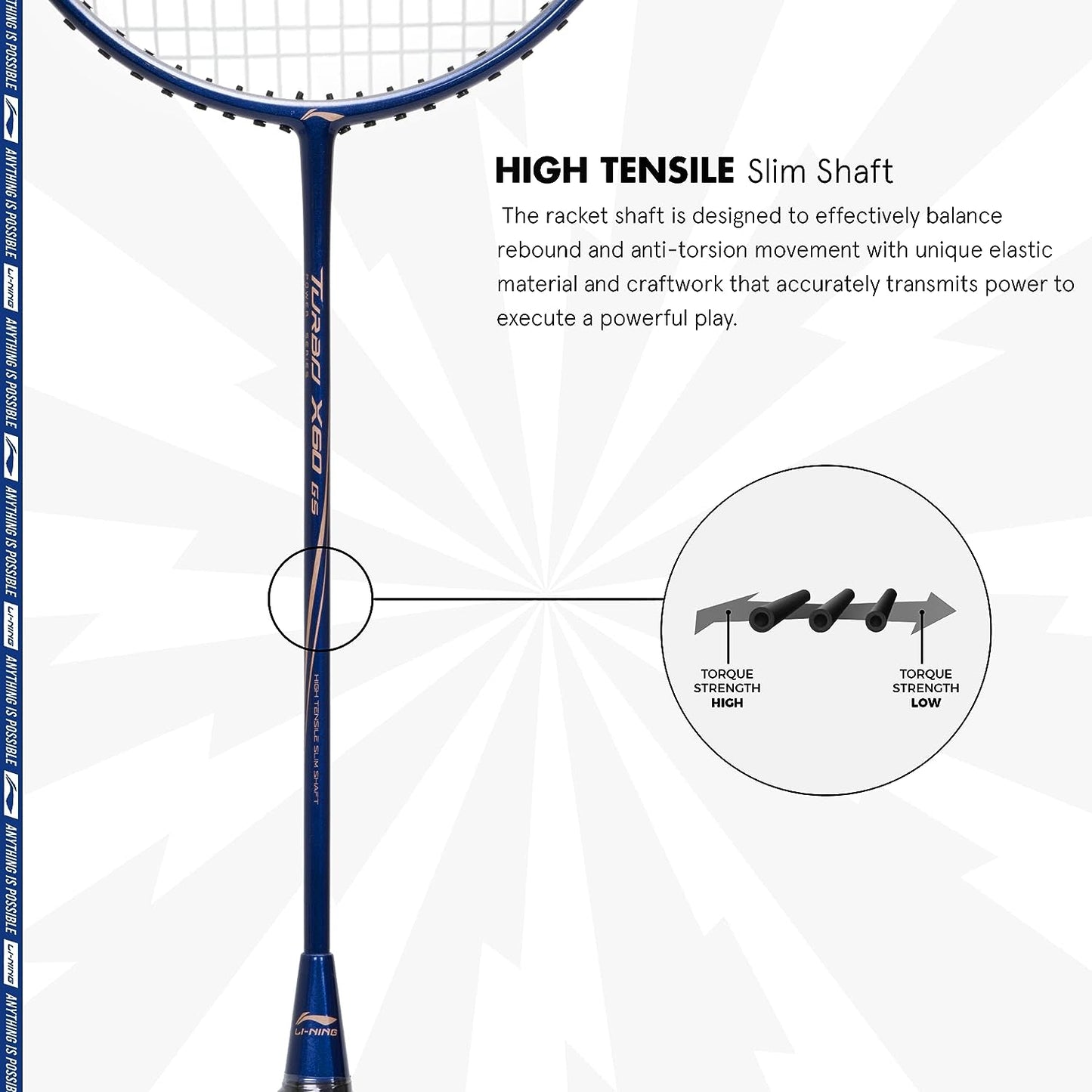 Li-Ning Turbo X60 G5 Power Series Badminton Racquet - Best Price online Prokicksports.com