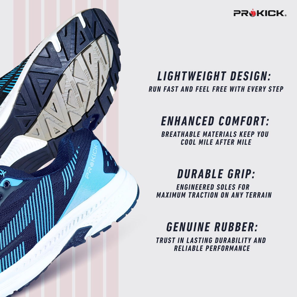 Prokick Zyra Running Shoes | Lightweight, Breathable Sports Shoes for Men & Women | Comfortable Sneakers for Walking, Jogging, Gym & Training