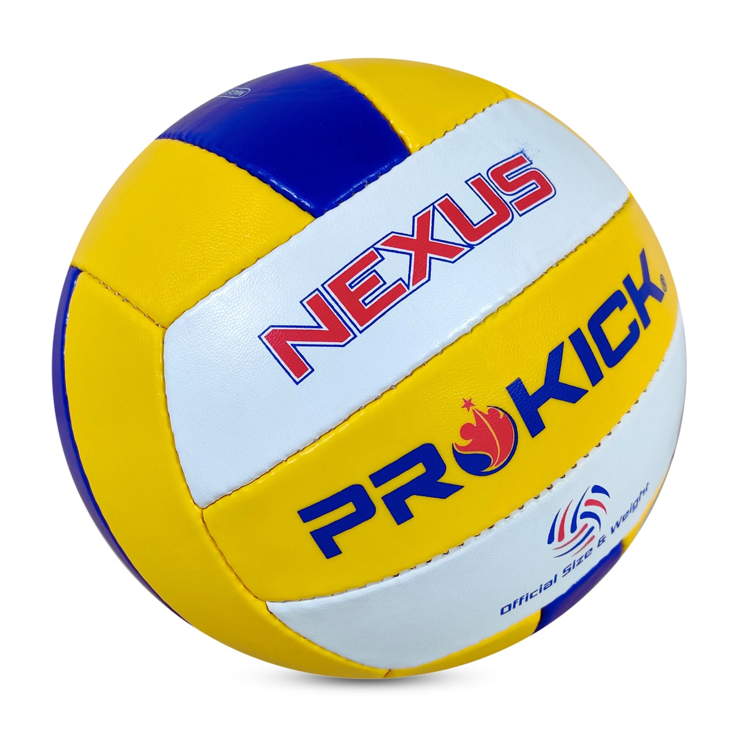 Prokick Nexus Hand Stitched 18-P Volleyball, Yellow/Blue/White (Size 4) - Best Price online Prokicksports.com