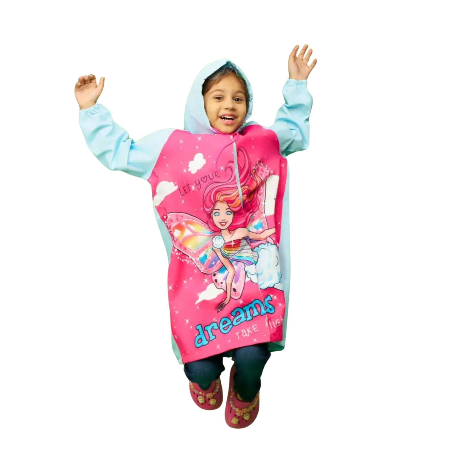 Zeel Barbie Fashionista Girls Raincoat | Waterproof Hooded Jacket for Kids | Cute & Stylish Rain Protection - Best Price online Prokicksports.com