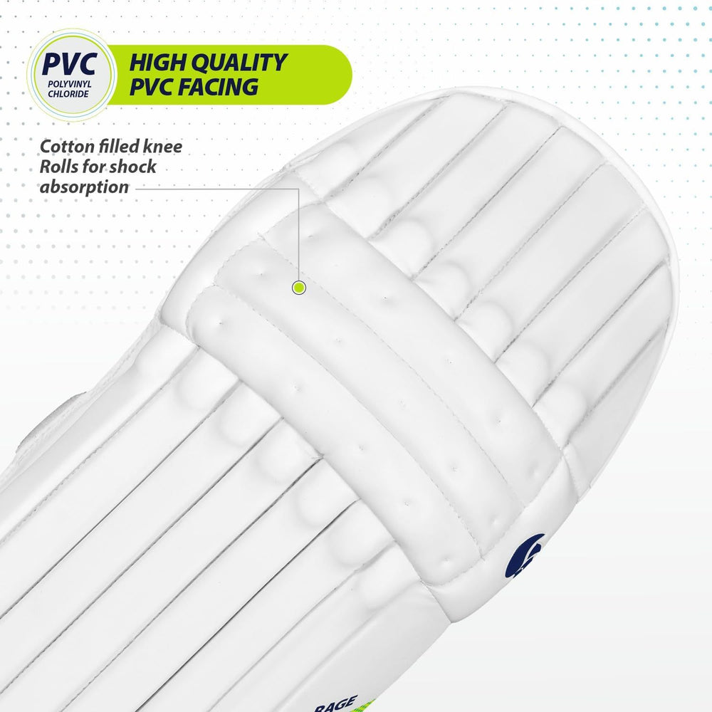 DSC Rage Batting Legguard RH – White/Gold/Black | Men’s Right-Hand Cricket Pads with Superior Protection & Compact Design - Best Price online Prokicksports.com