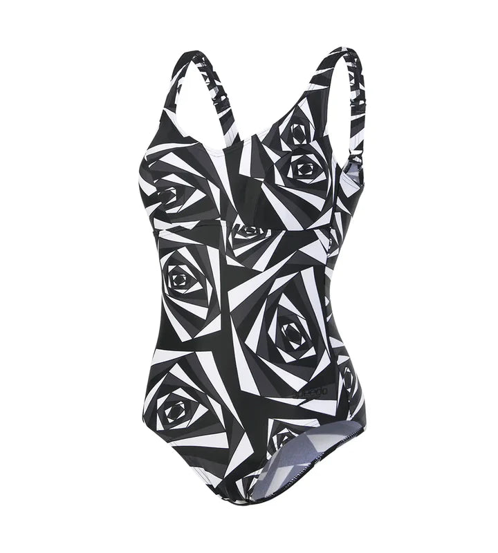 Speedo Women's Endurance 10 Marlena One-Piece Swimsuit - Black & Oxid Grey - Best Price online Prokicksports.com