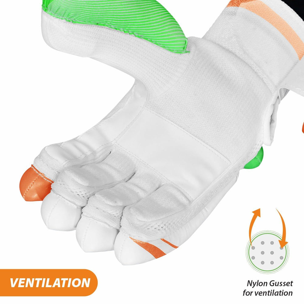 DSC Ruffle Batting Gloves – Right-Handed, Green | Lightweight Cricket Batting Gloves - Best Price online Prokicksports.com