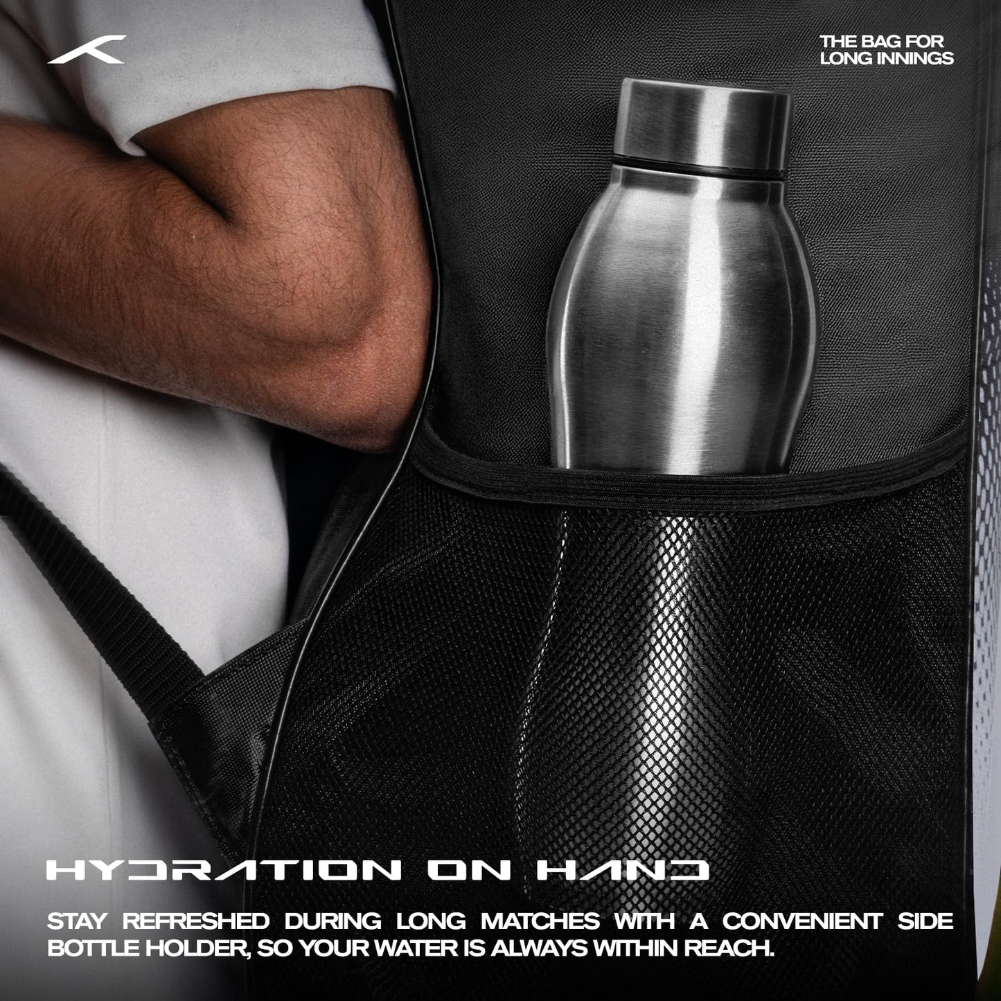 Hundred Pitch Cricket Kit Bag – Spacious Cricket Duffle Bag with Bat Compartment, Shoe Pocket & Durable Zippers for Practice and Match Travel - Best Price online Prokicksports.com
