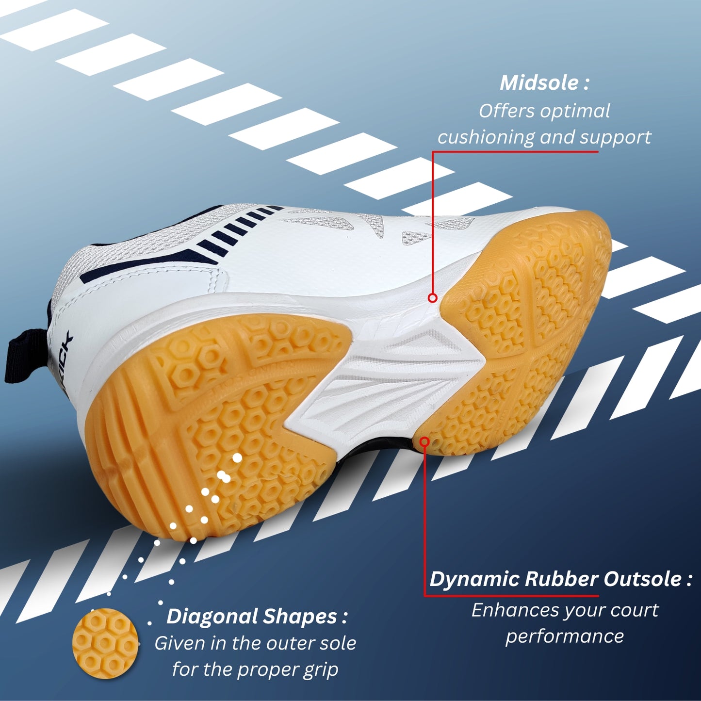 Prokick Power Plus Multi-Sport Non-Marking Shoes – Ideal for Badminton, Table Tennis, Volleyball, Squash - Best Price online Prokicksports.com