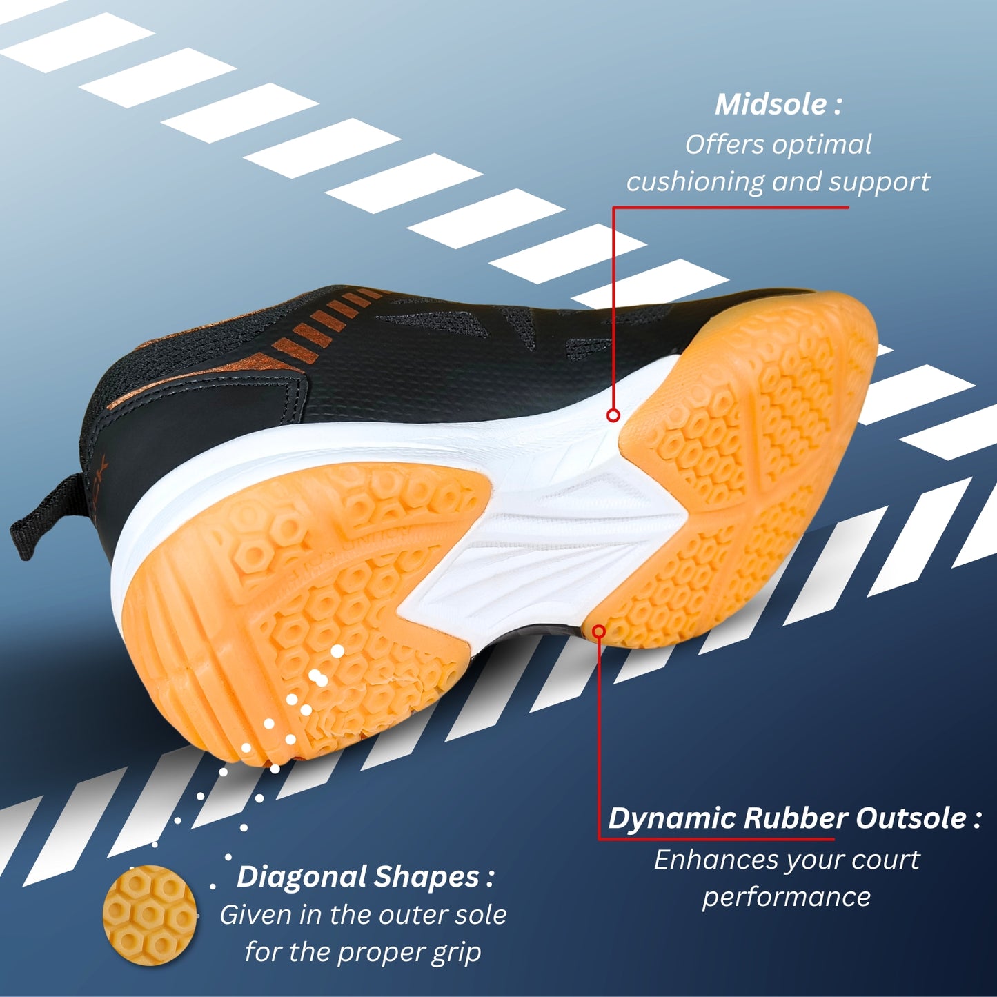 Prokick Power Plus Multi-Sport Non-Marking Shoes – Ideal for Badminton, Table Tennis, Volleyball, Squash - Best Price online Prokicksports.com