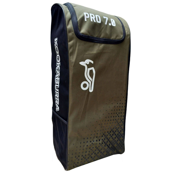 Kookaburra Pro 7.0 Large Cricket Kitbag – Black Green Durable Wheelie Gear Bag with Multiple Compartments and Easy Carry Handle System