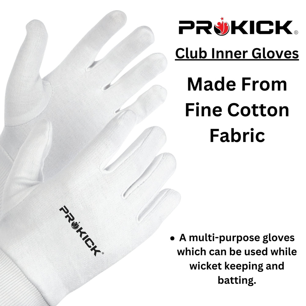 Prokick Club Cricket Inner Gloves - Best Price online Prokicksports.com