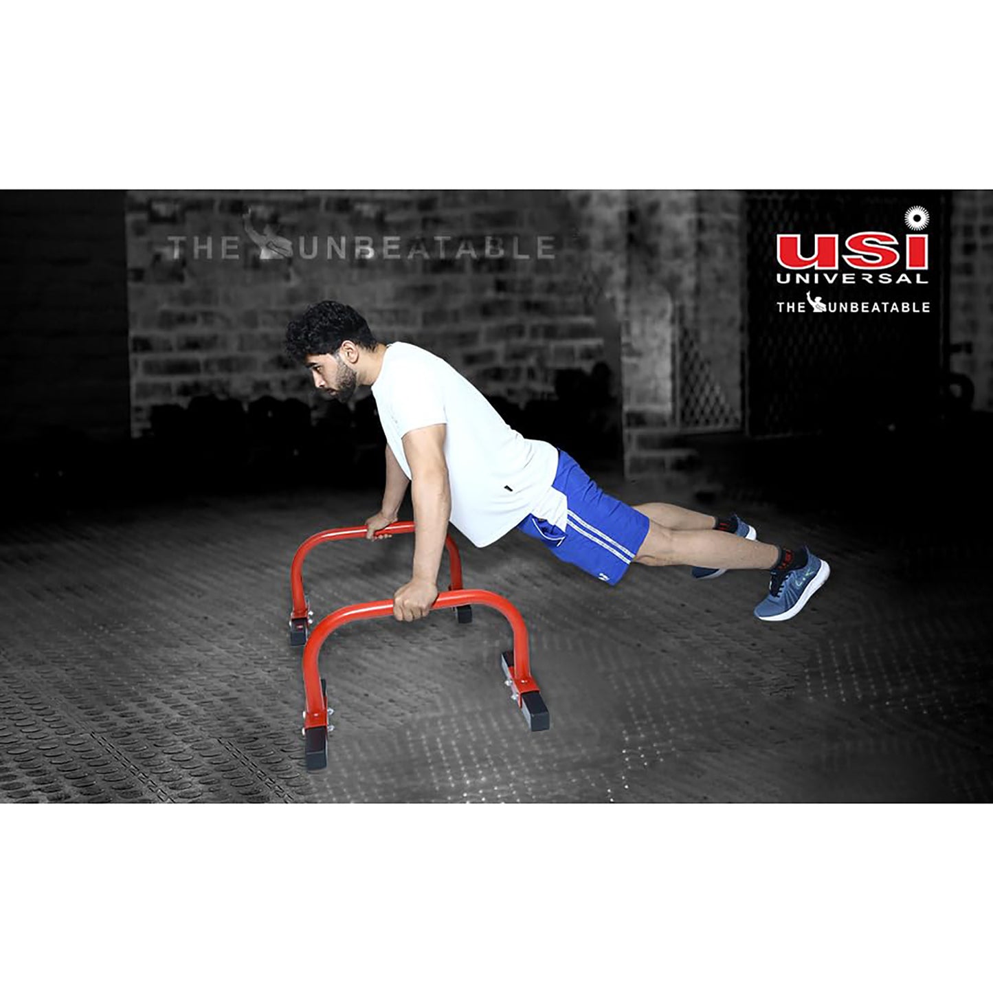 USI Universal 7026 Fitness Parallettes Push-Up Bar Stand Red/Black – Heavy-Duty Calisthenics Equipment for Home Gym, Strength & Bodyweight Training - Best Price online Prokicksports.com