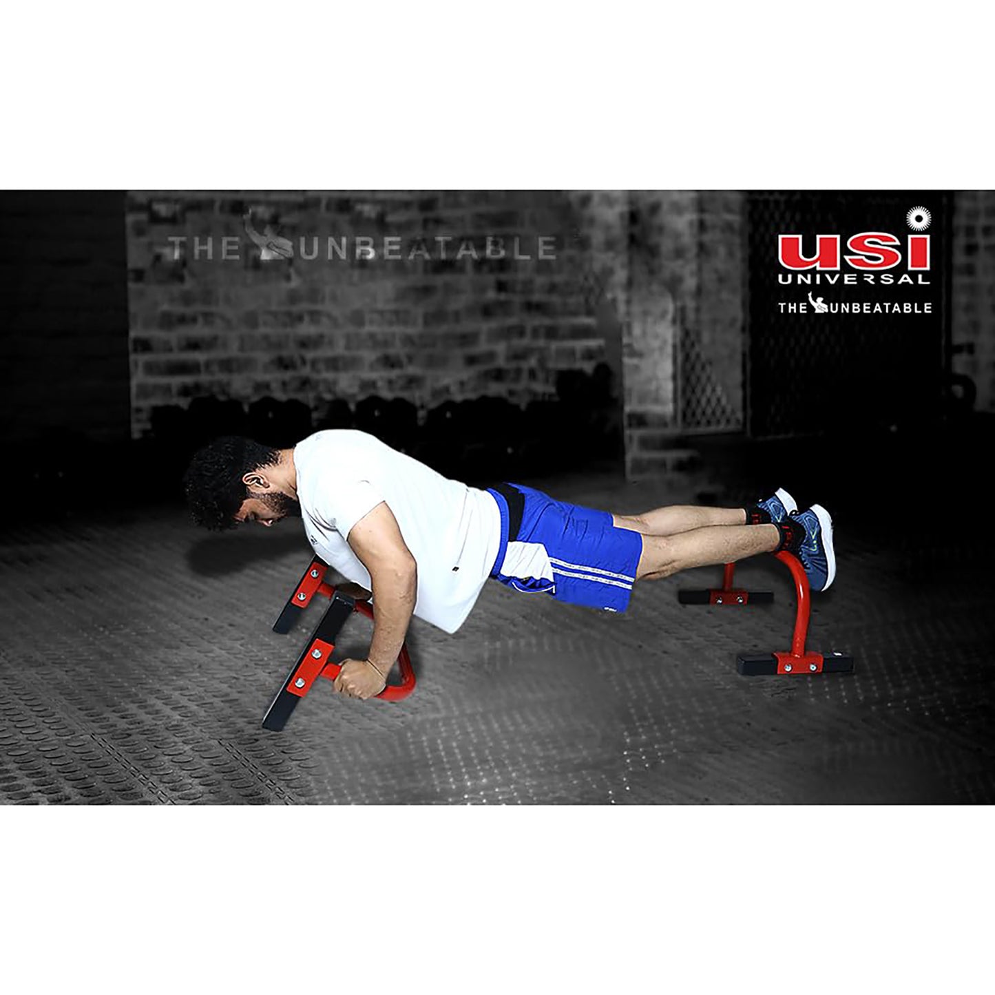 USI Universal 7026 Fitness Parallettes Push-Up Bar Stand Red/Black – Heavy-Duty Calisthenics Equipment for Home Gym, Strength & Bodyweight Training - Best Price online Prokicksports.com