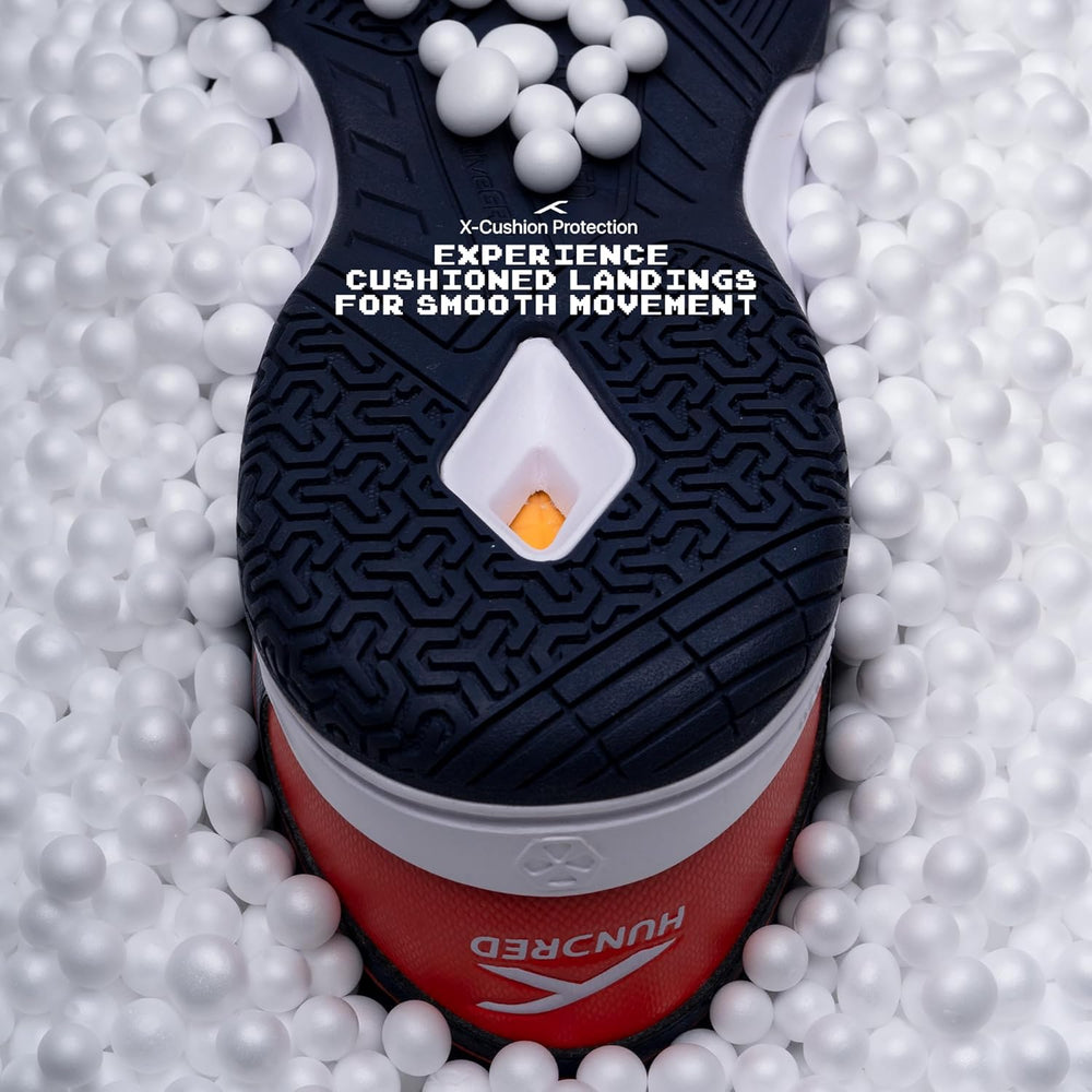 HUNDRED Raze Non-Marking Badminton Shoes | Lightweight Indoor Sports Shoes with X-Cushion, Active Grip Sole & Toe Assist Technology