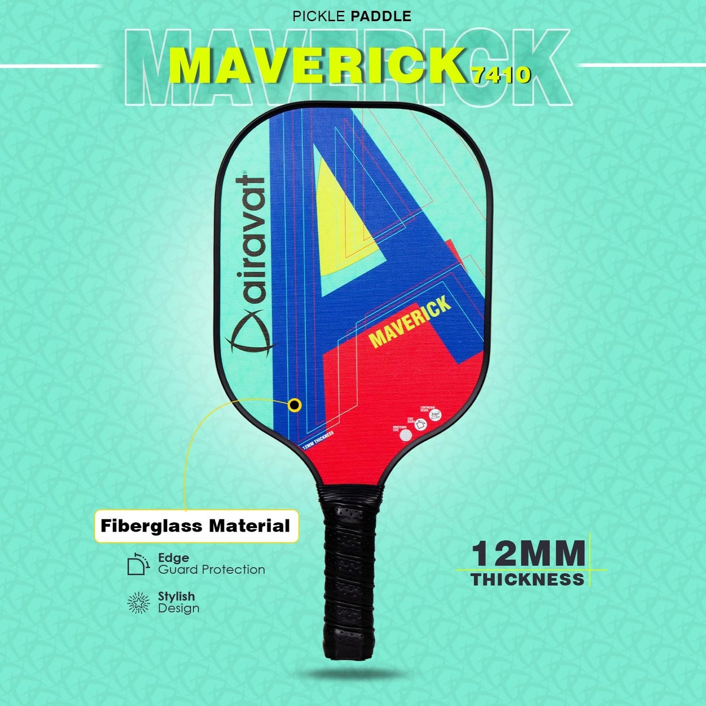 Airavat Maverick 7410 Pickleball Paddle | Lightweight, Durable & High-Performance Paddle for All Skill Levels - Best Price online Prokicksports.com