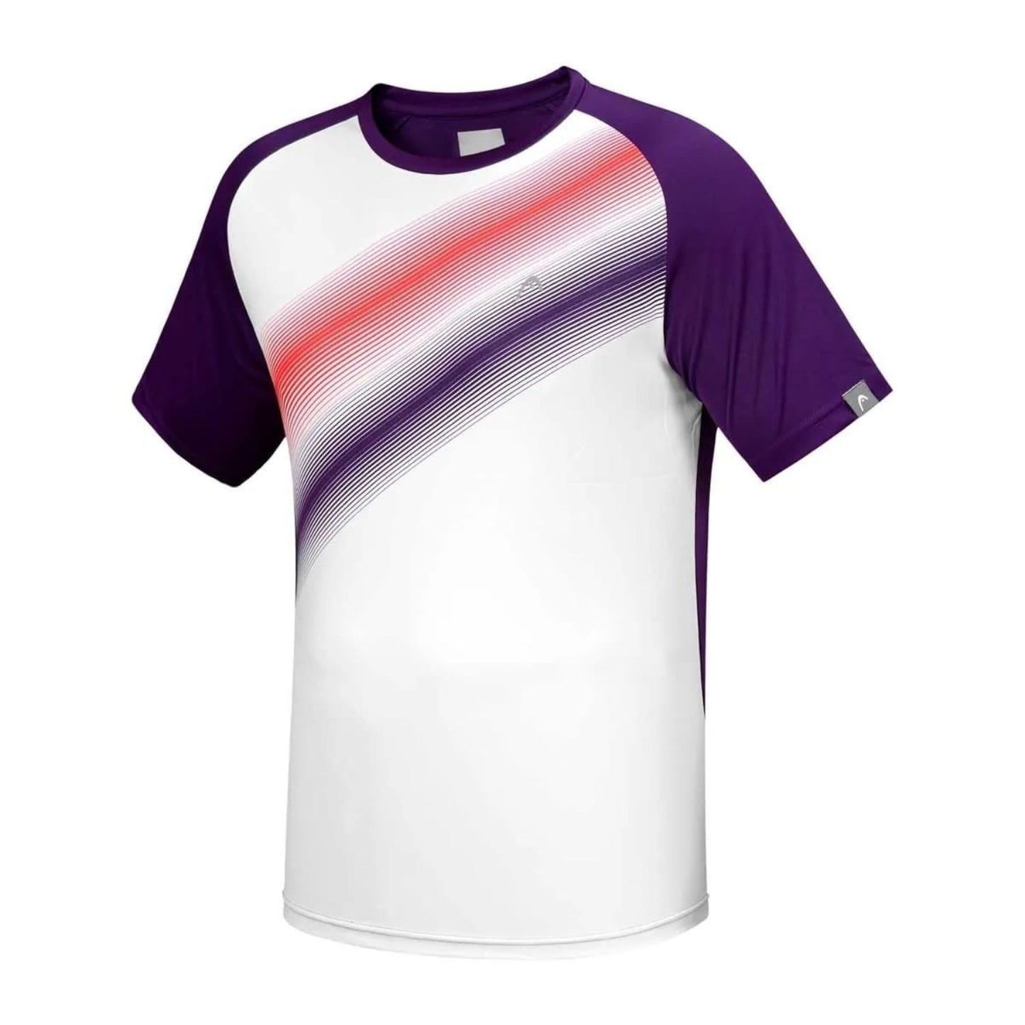 HEAD HCD‑360 Men’s Round‑Neck Sports T‑Shirt – Moisture‑Wicking Interlock Polyester, Raglan Sleeves, Digital Print (Purple) - Best Price online Prokicksports.com
