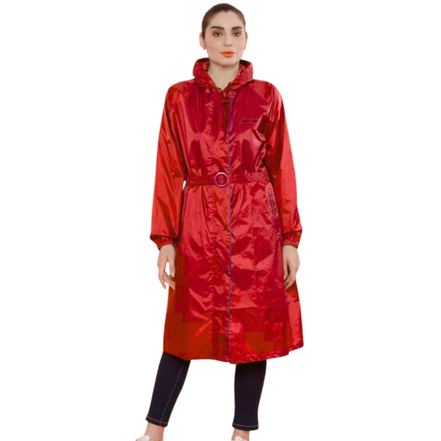 Zeel WKL 10 Women’s Full-Length Waterproof Raincoat Knee-to-Calf Hooded Coat with Sealed Seams, Drawstring Waist & Reflective Back Lightweight - Best Price online Prokicksports.com