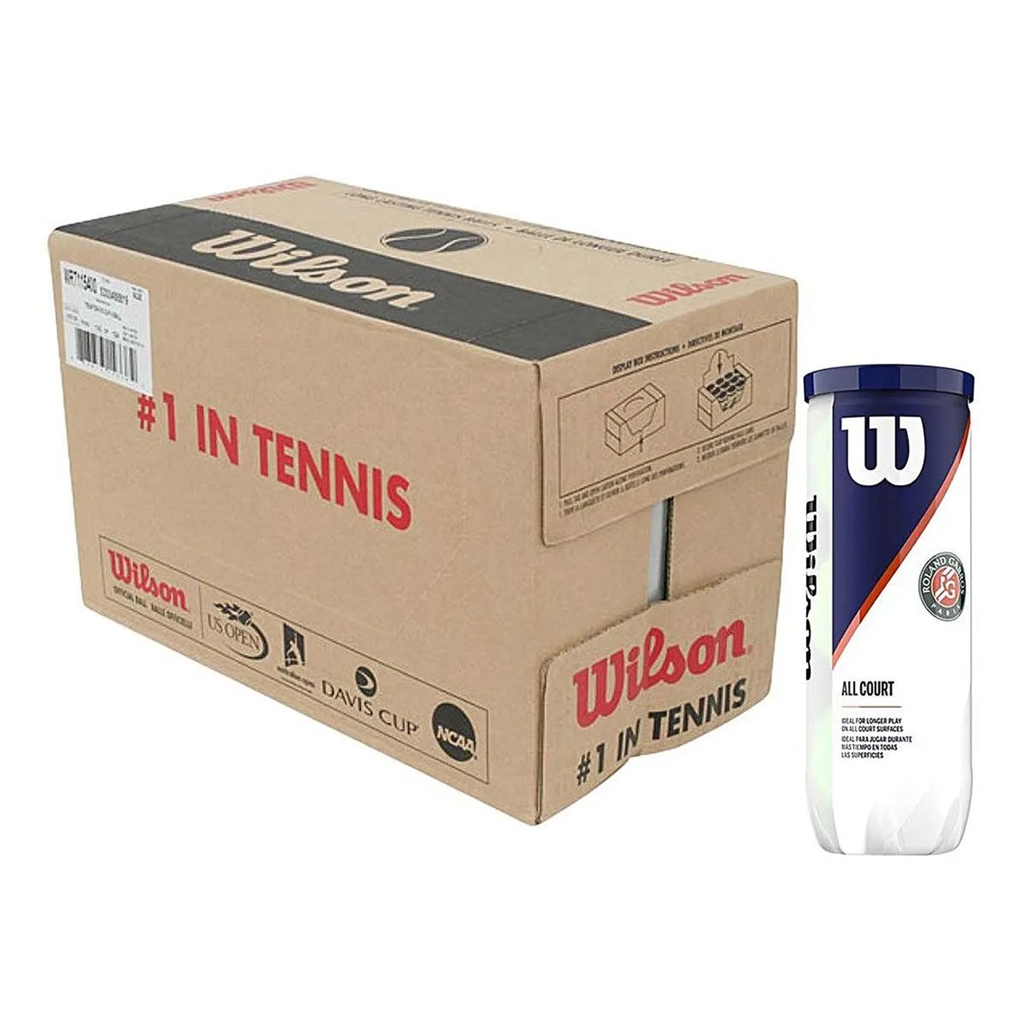 Wilson Roland Garros All Court Tennis Balls Carton (24 Cans) - Best Price online Prokicksports.com