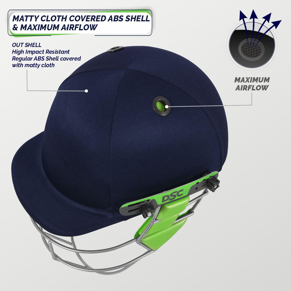 DSC Vizor Cricket Helmet – High-Impact Polypropylene Helmet with Adjustable Face Guard & Breathable Mesh Padding