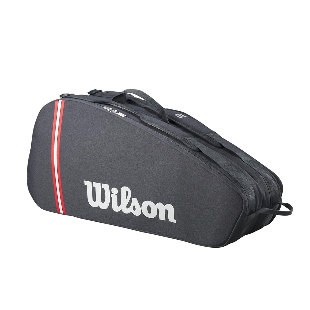 Wilson Tour 2025 Tennis Bag– WR8037501001, Grey/Black, Up to 6 Rackets with Dual Compartments & Backpack Straps - Best Price online Prokicksports.com