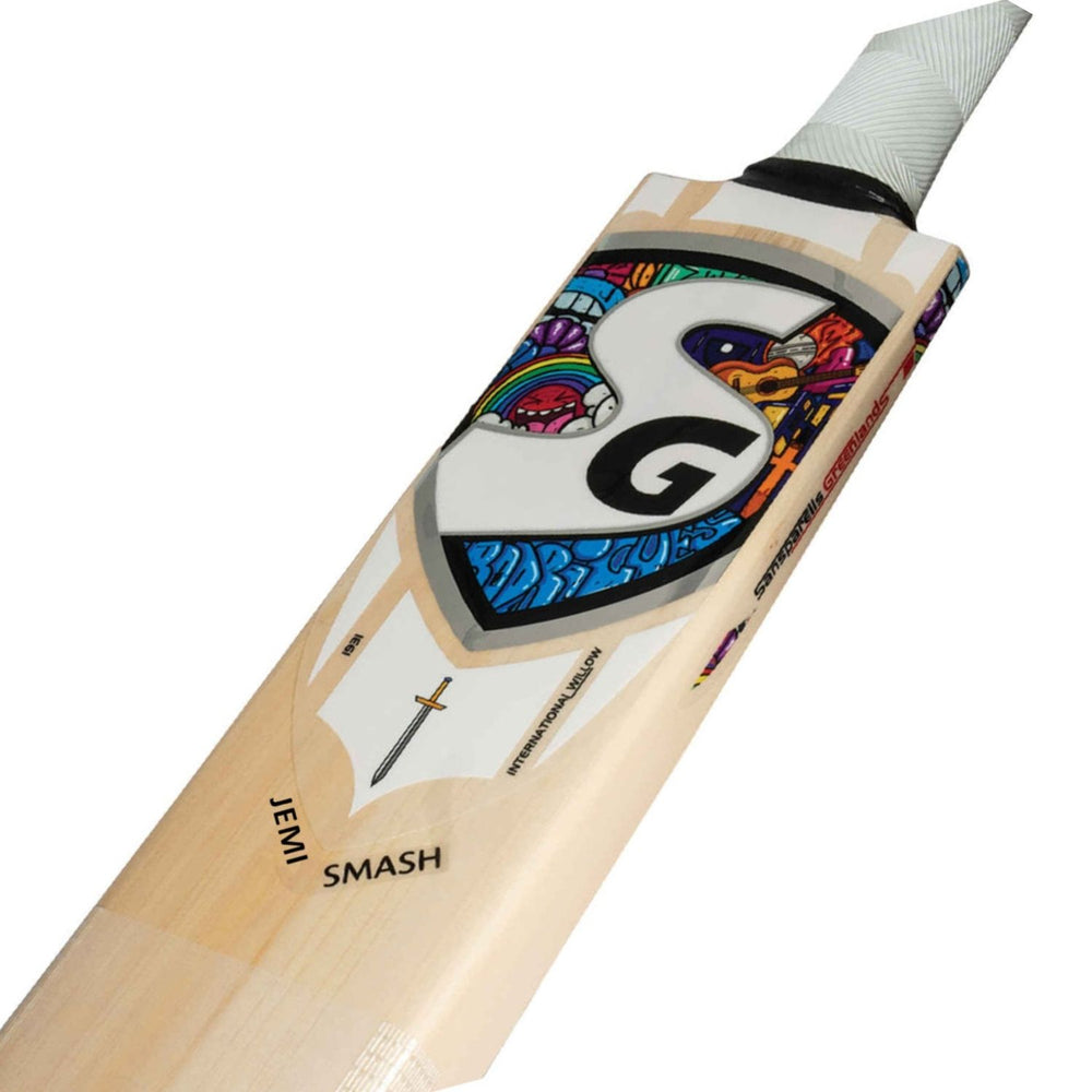 SG Jemi Smash English Willow Cricket Bat – S. Adult, Grade 4 Willow, Lightweight Cricket Bat for Beginners & Intermediate Players, Ideal for Leather Ball Play - Best Price online Prokicksports.com