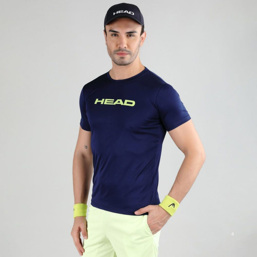 HEAD HCD Model Men's Round Neck T-Shirt – 100% Polyester | Moisture-Wicking, Lightweight Regular Fit | Crew Neck Design - Best Price online Prokicksports.com