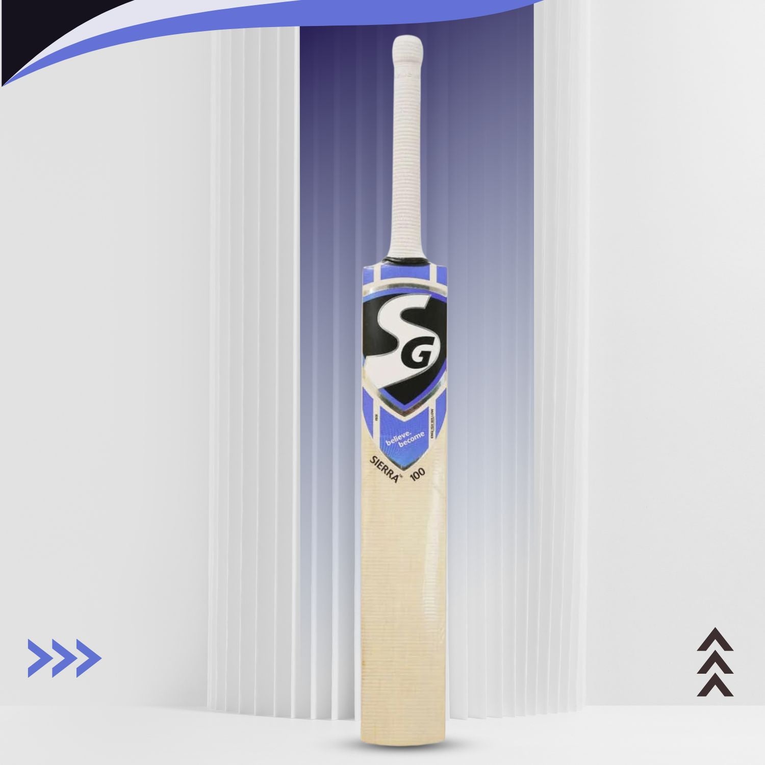 SG Sierra 100 Cricket Bat | Premium English Willow | Thick Edges (42mm) | Lightweight (1150-1250g) | Pro Performance - Best Price online Prokicksports.com