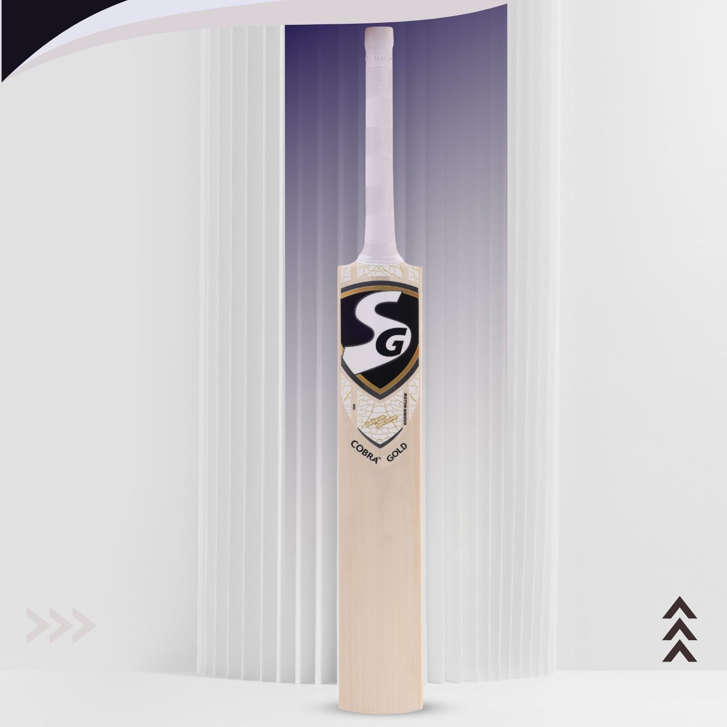 SG Cobra Gold Cricket Bat | Kashmir Willow | Thick Edges (38mm) | Lightweight (1050-1150g) | Power Design | Adult Size - Best Price online Prokicksports.com