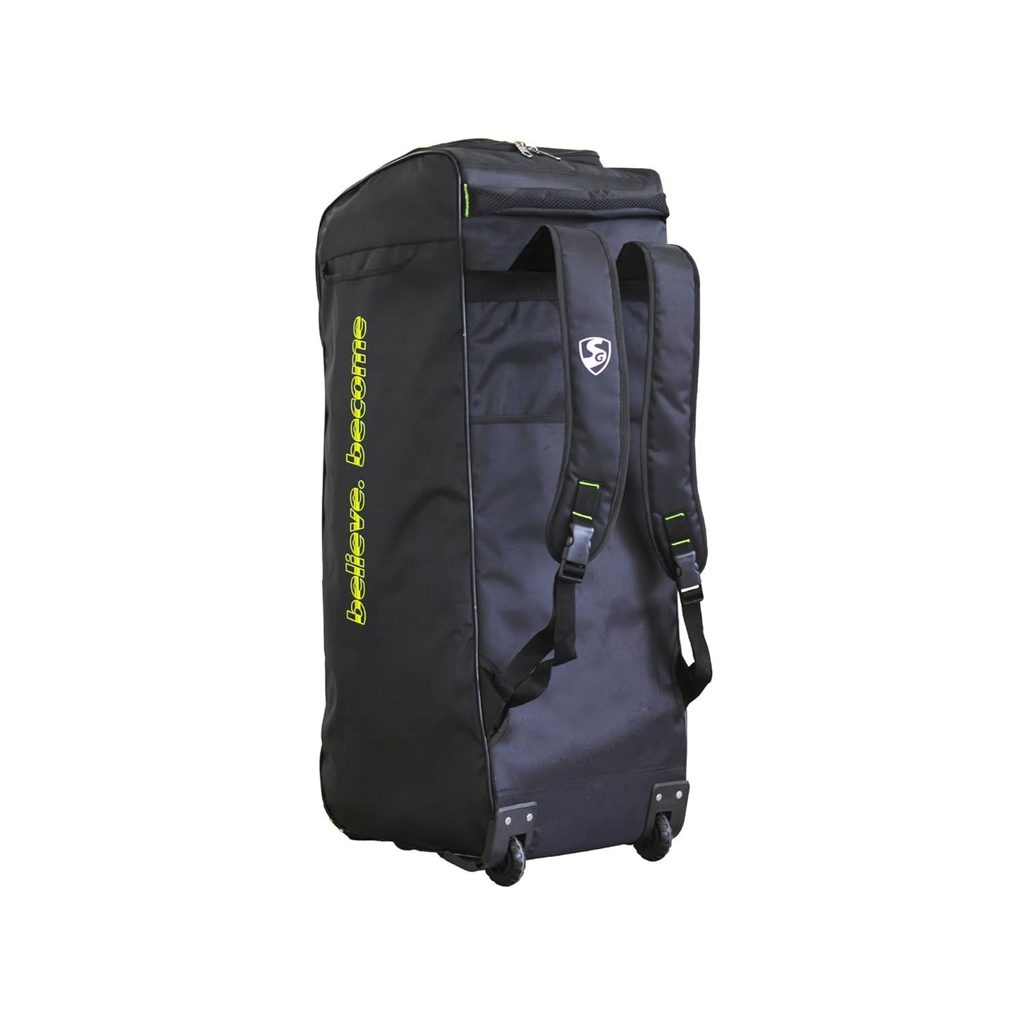 SG Jaffa Duffle Wheelie Cricket Kitbag, Large - Black/F.Yellow - Best Price online Prokicksports.com