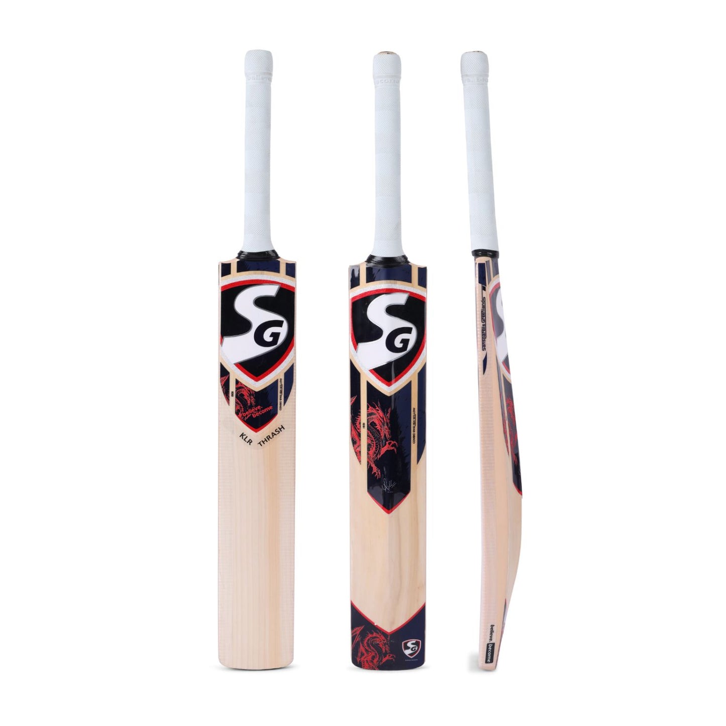 SG KLR Thrash Combo English Willow Cricket Bat | Grade 2 Willow | Power Hitter's Design (1250-1350g) | 45mm Thick Edges | Semi-Knocked - Best Price online Prokicksports.com