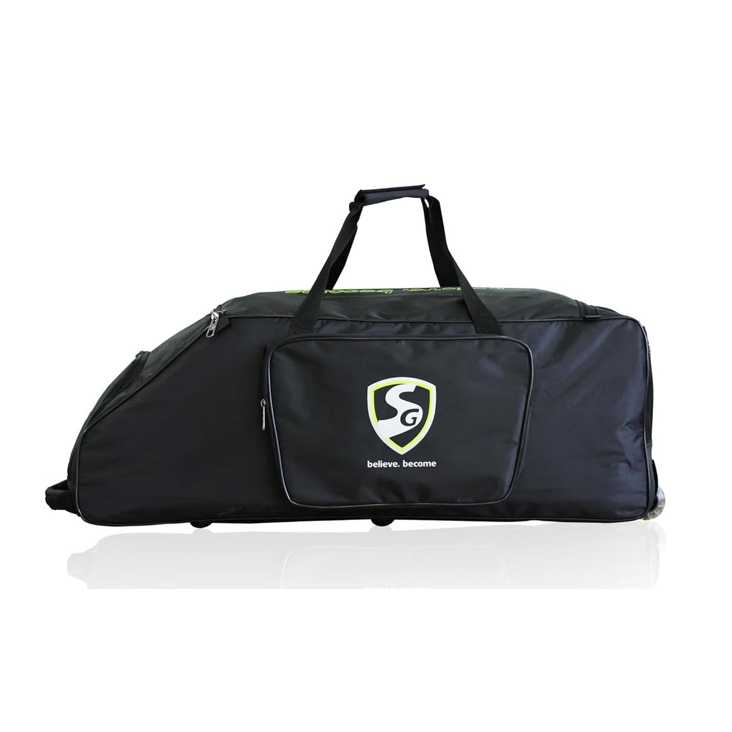 SG Smartpak 1.0 Wheelie Cricket Kit Bag, Large - Black/F. Yellow - Best Price online Prokicksports.com